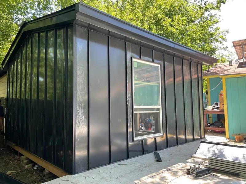 Black standing seam metal wall panels for Metal Roof Installation in Hamptonburgh